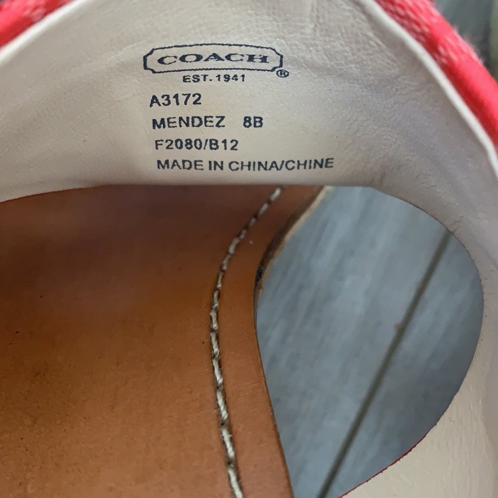 Coach Leather Wedge Sandal Red/Pink Size 8 - Picture 7 of 10
